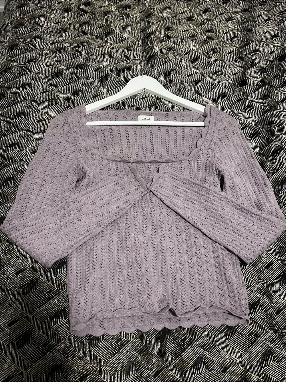 Wilfred Lilac Scoop-Neck Knit Sweater Medium
